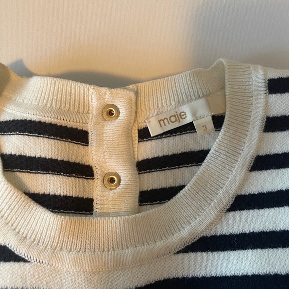 Maje Shine With Me” Cotton Knit Striped sweater - Picture 3 of 3